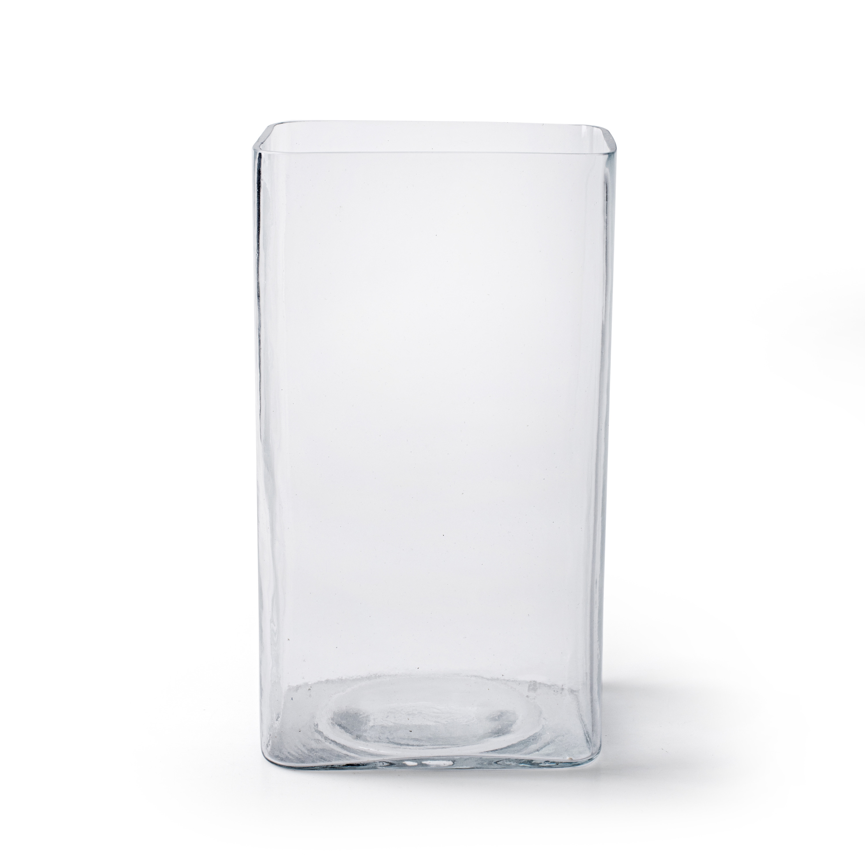 Jodeco Bloemenvaas Cubic - helder transparant glas - D13x10 x H23 cm - vierkant/accubak -