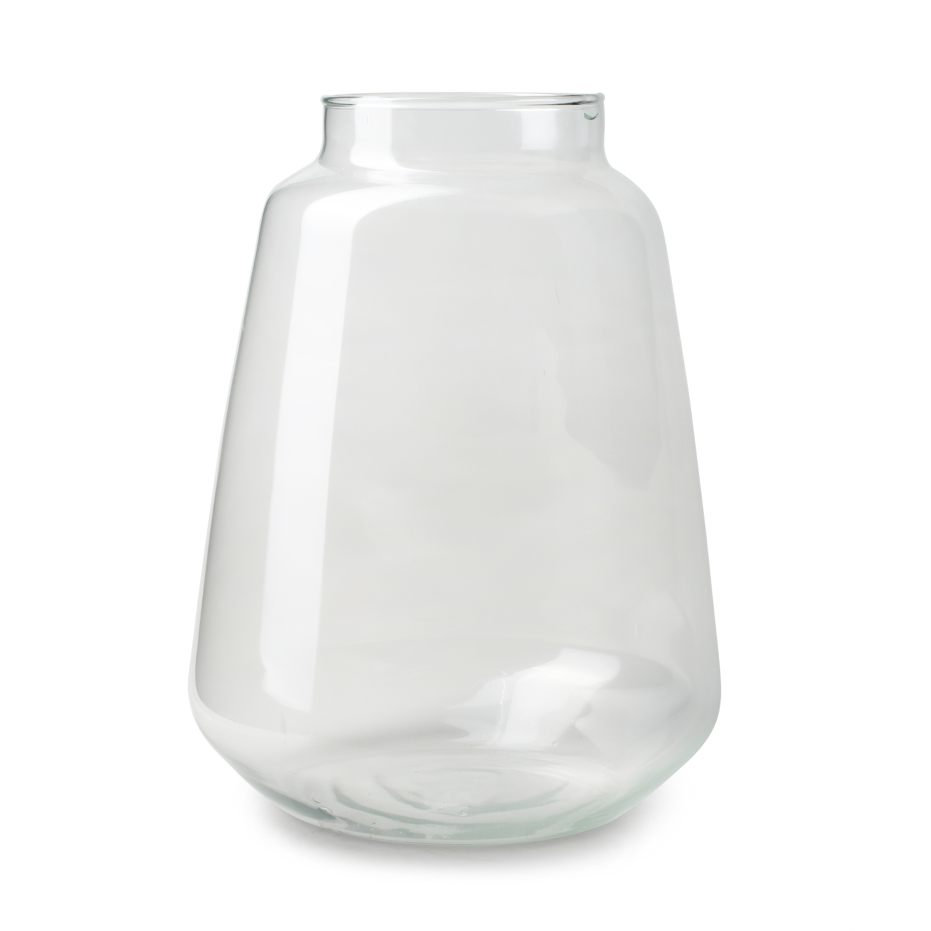 Jodeco Bloemenvaas Zef - helder transparant - glas - D26 x H35 cm - vaas -