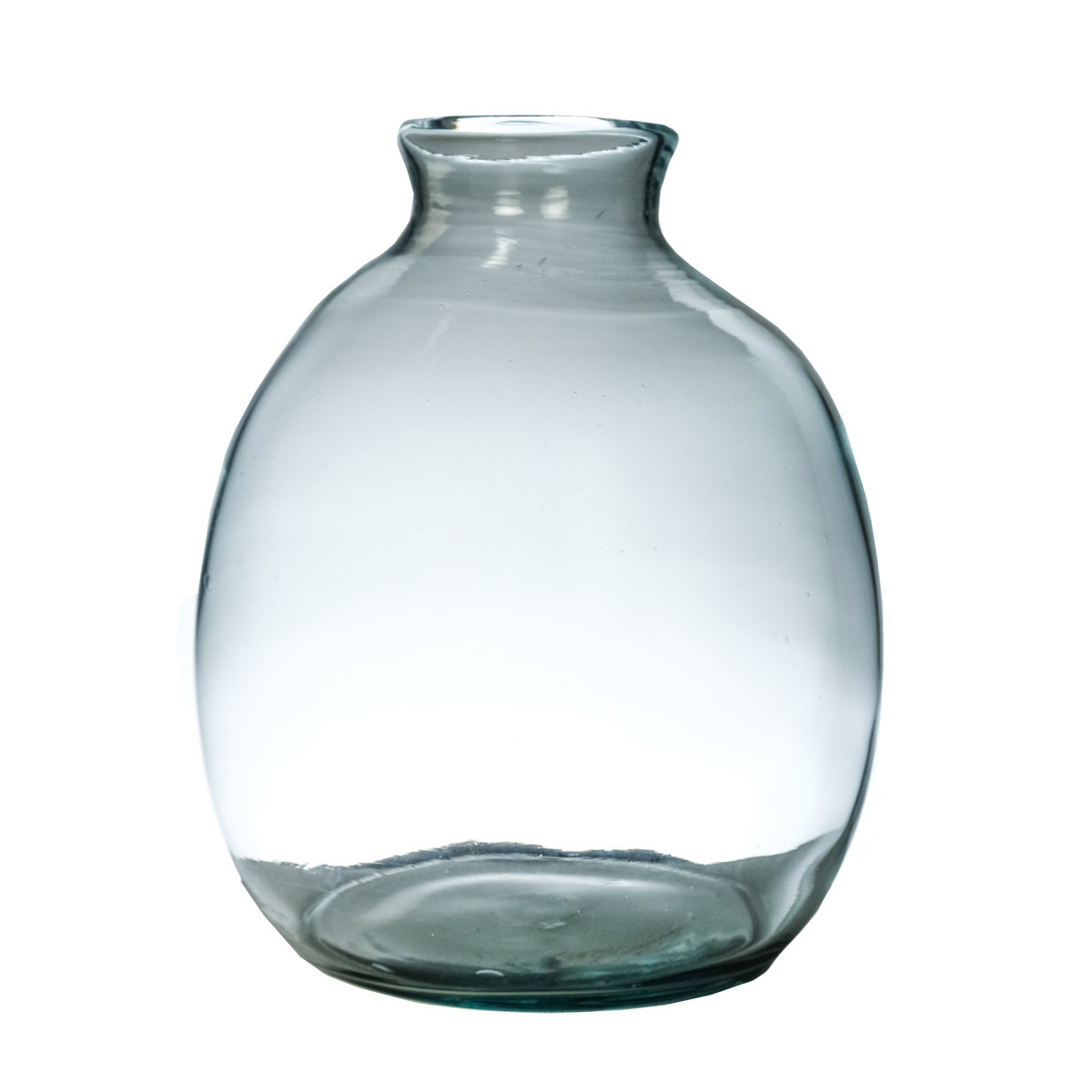 Hakbijl Glass Bloemenvaas Cheryl - transparant - eco glas - D24 x H27 cm - flesvaas -