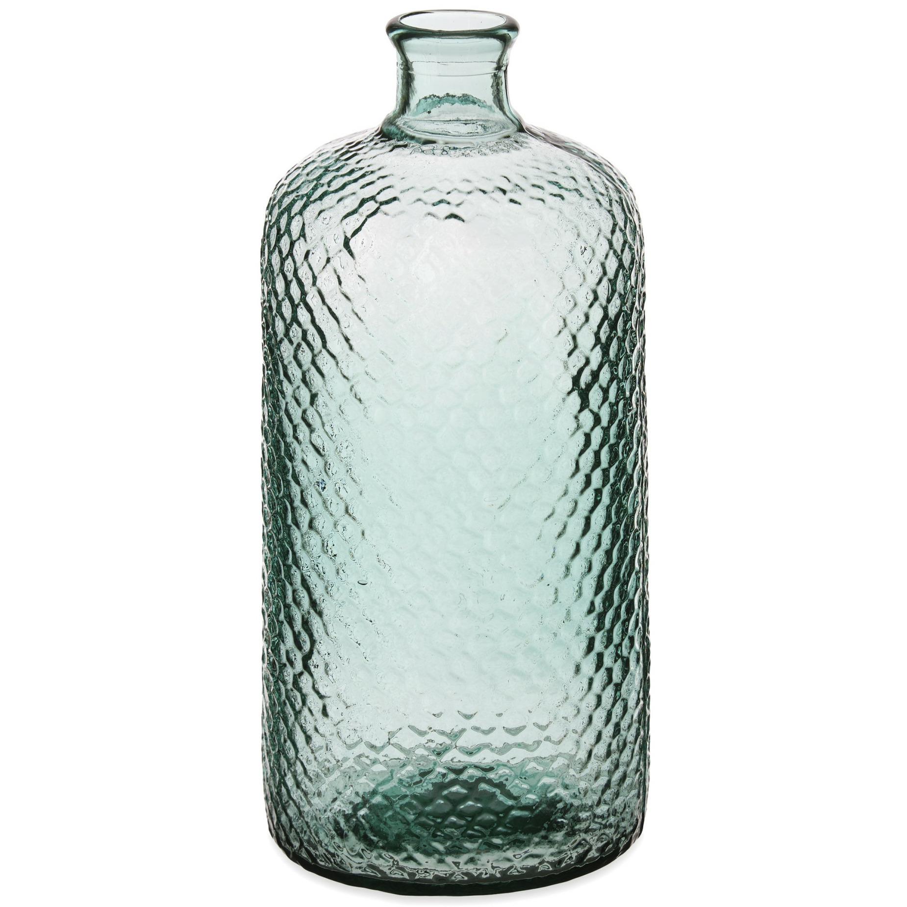 Giftdecor Bloemenvaas Scubs - transparant - gerecycled glas - D19 x H42 cm -