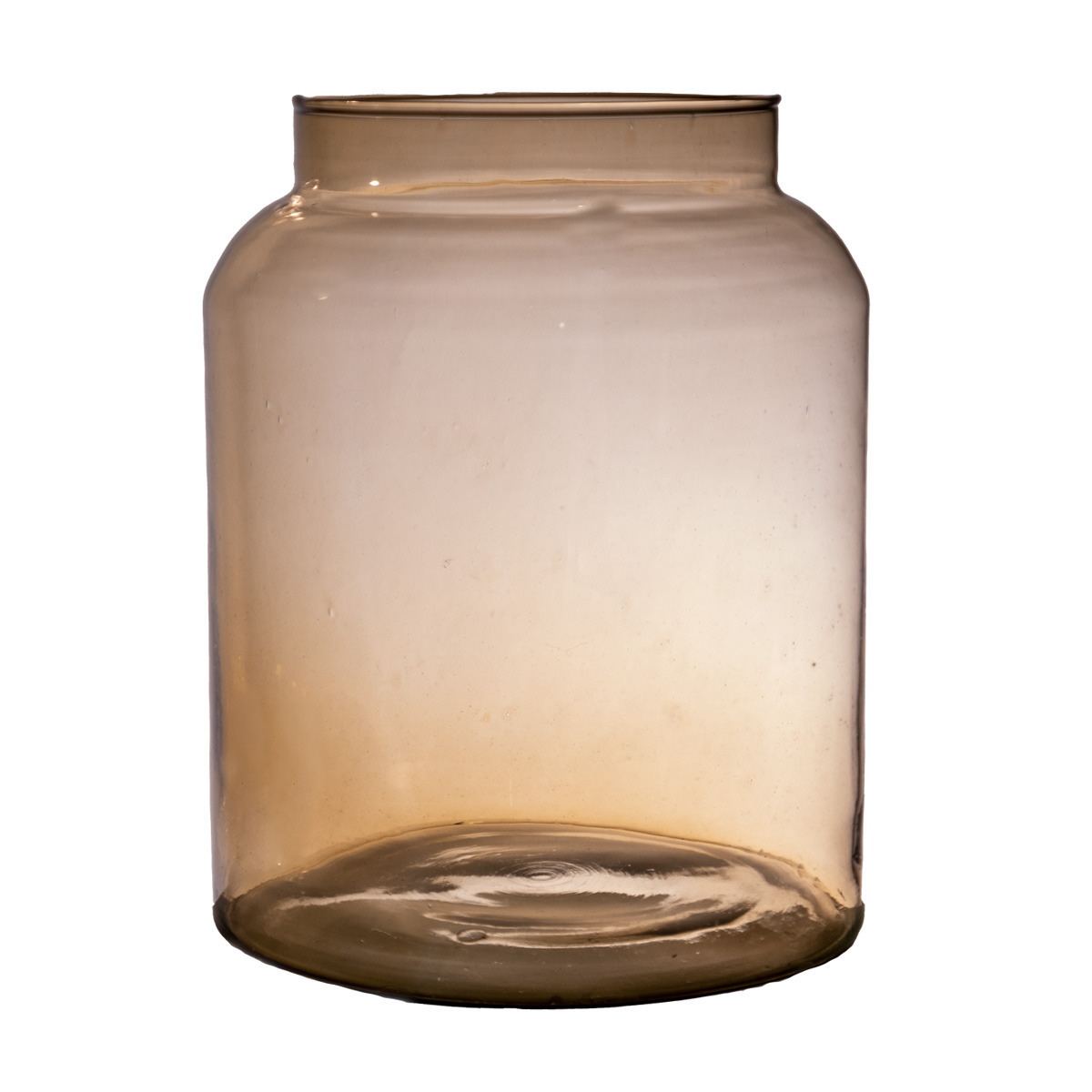 Hakbijl Glass Bloemenvaas Shape - transparant amber - eco glas - D19 x H25 cm - Melkbus vaas -