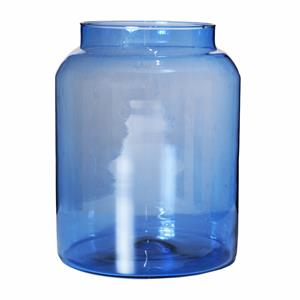 Hakbijl Glass Bloemenvaas Shape - transparant blauw - eco glas - D19 x H25 cm - Melkbus vaas -