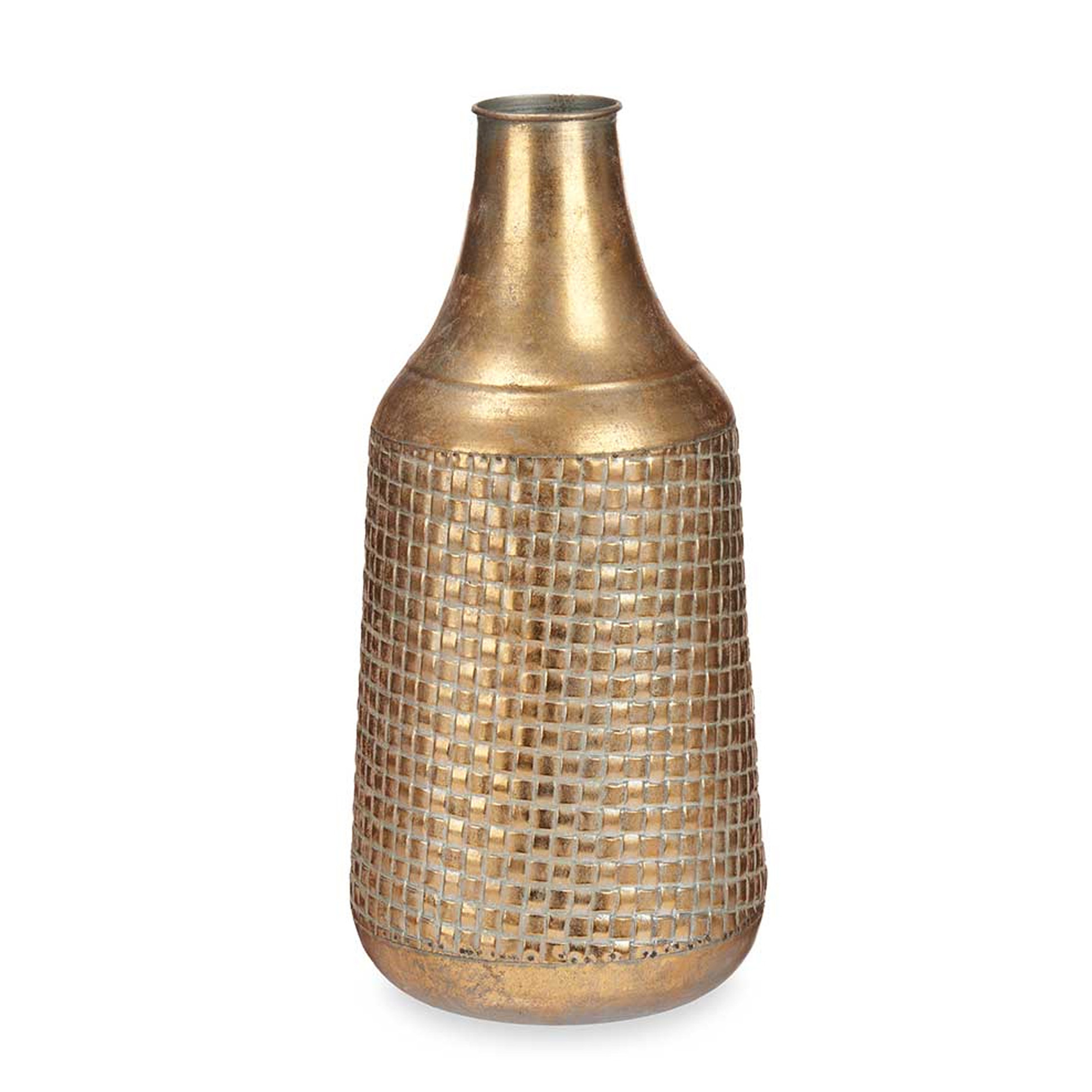 Giftdecor Bloemenvaas Antique Roman - goud - metaal - D21 x H44 cm -