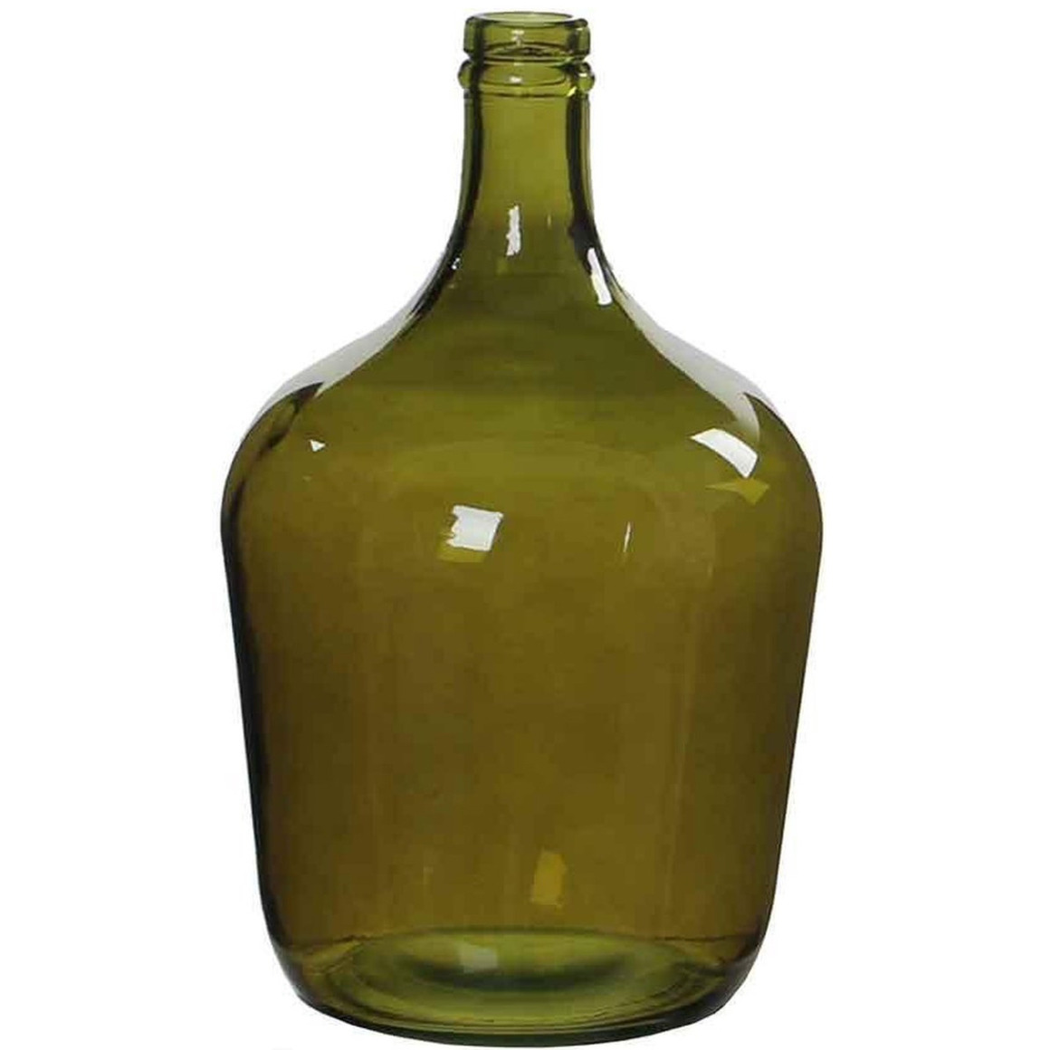 Mica Decorations Fles vaas Diego H30 x D18 cm groen gerecycled glas -