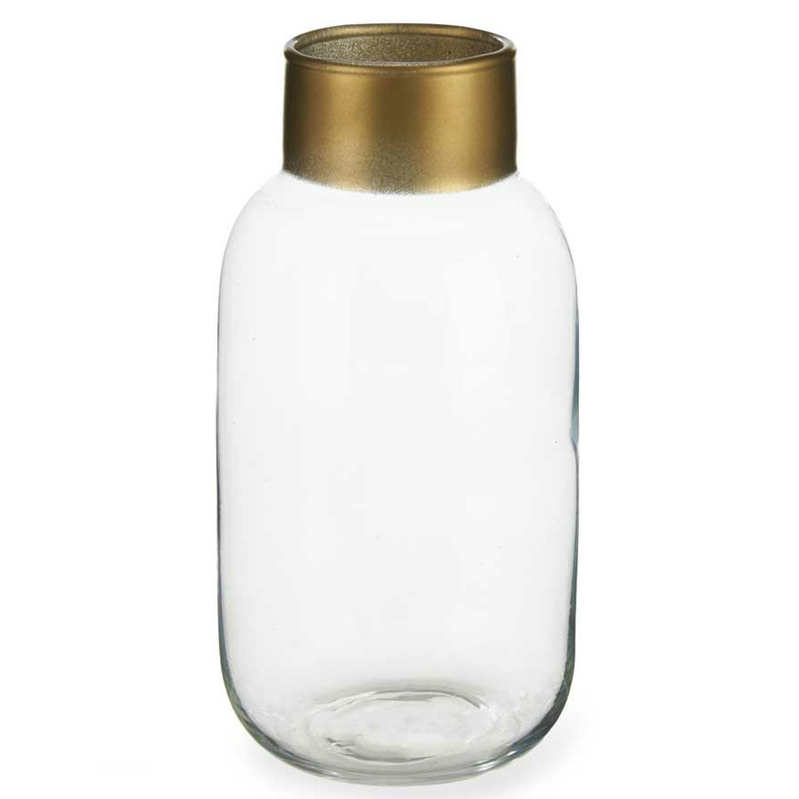 GIFT DECOR Vase Golden Durchsichtig Glas (11,5 X 24 X 11,5 Cm)