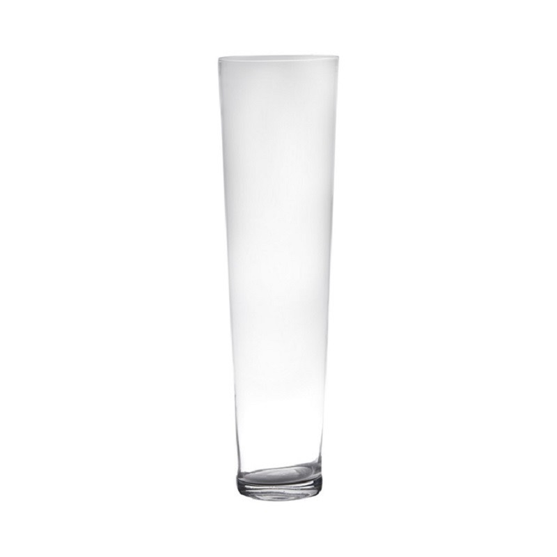 Merkloos Transparante home-basics conische vaas/vazen van glas 70 x 19 cm -