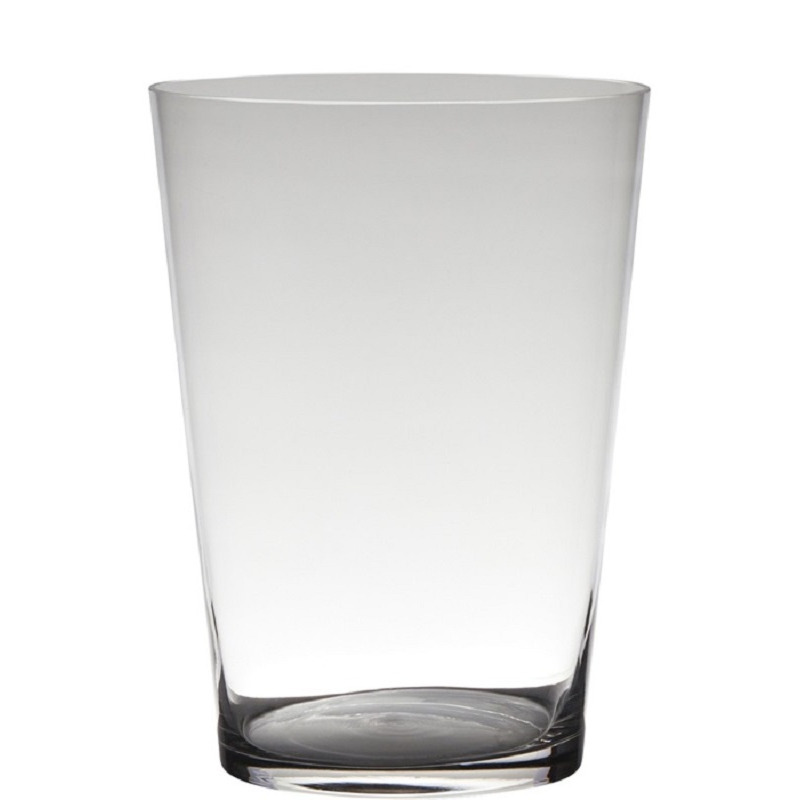 Merkloos Transparante home-basics conische vaas/vazen van glas 30 x 22 cm -