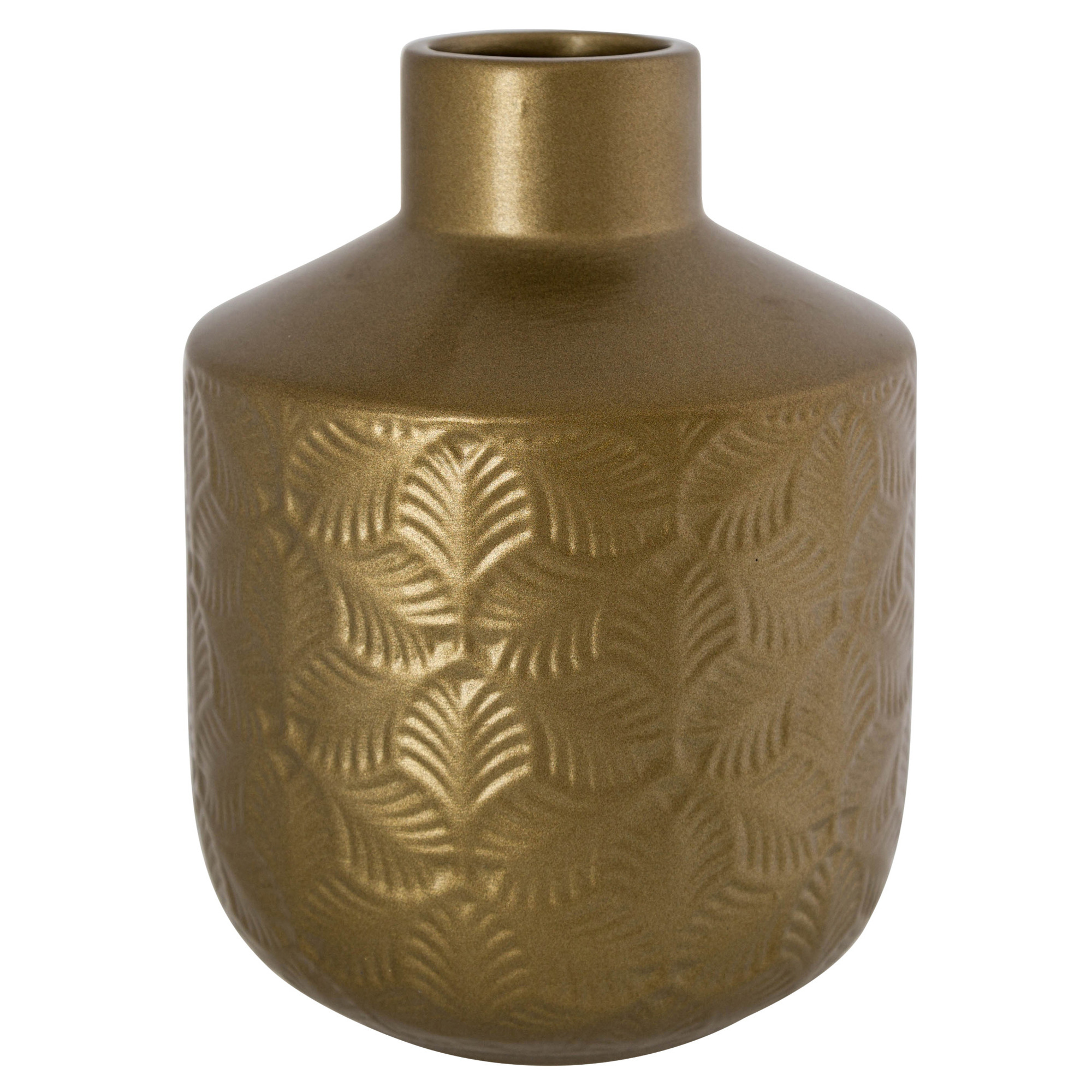 Cosy & Trendy Bloemenvaas/vazen van brons kleur keramiek H20 x D15 cm -