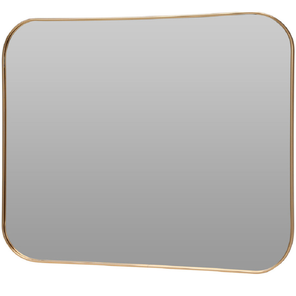 Home & Styling Rechthoekige wandspiegel - goud - metalen frame - 55 x 45 cm -