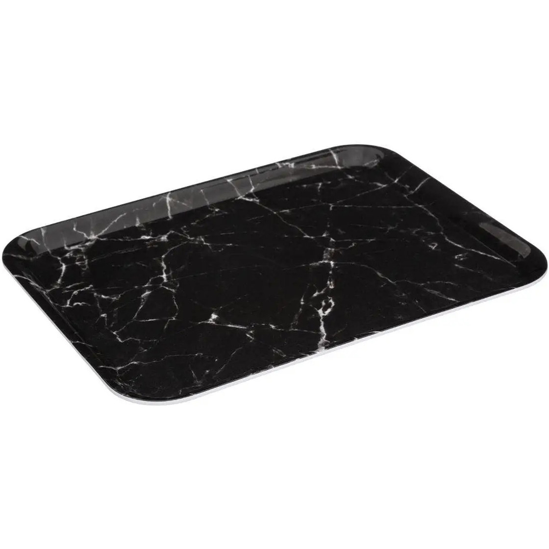 5five Dienblad/serveer tray Marble - Melamine - zwart - 33 x 43 cm - rechthoek -