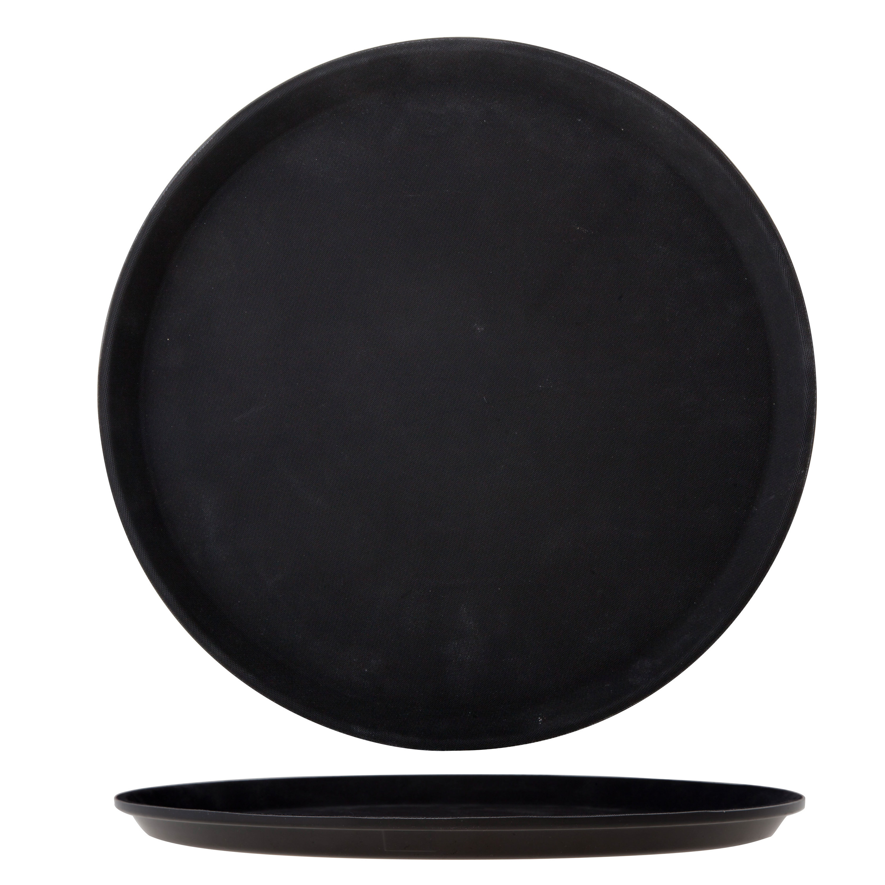 Cosy & Trendy Horeca dienblad antislip - rond - zwart - kunststof - D35 cm -