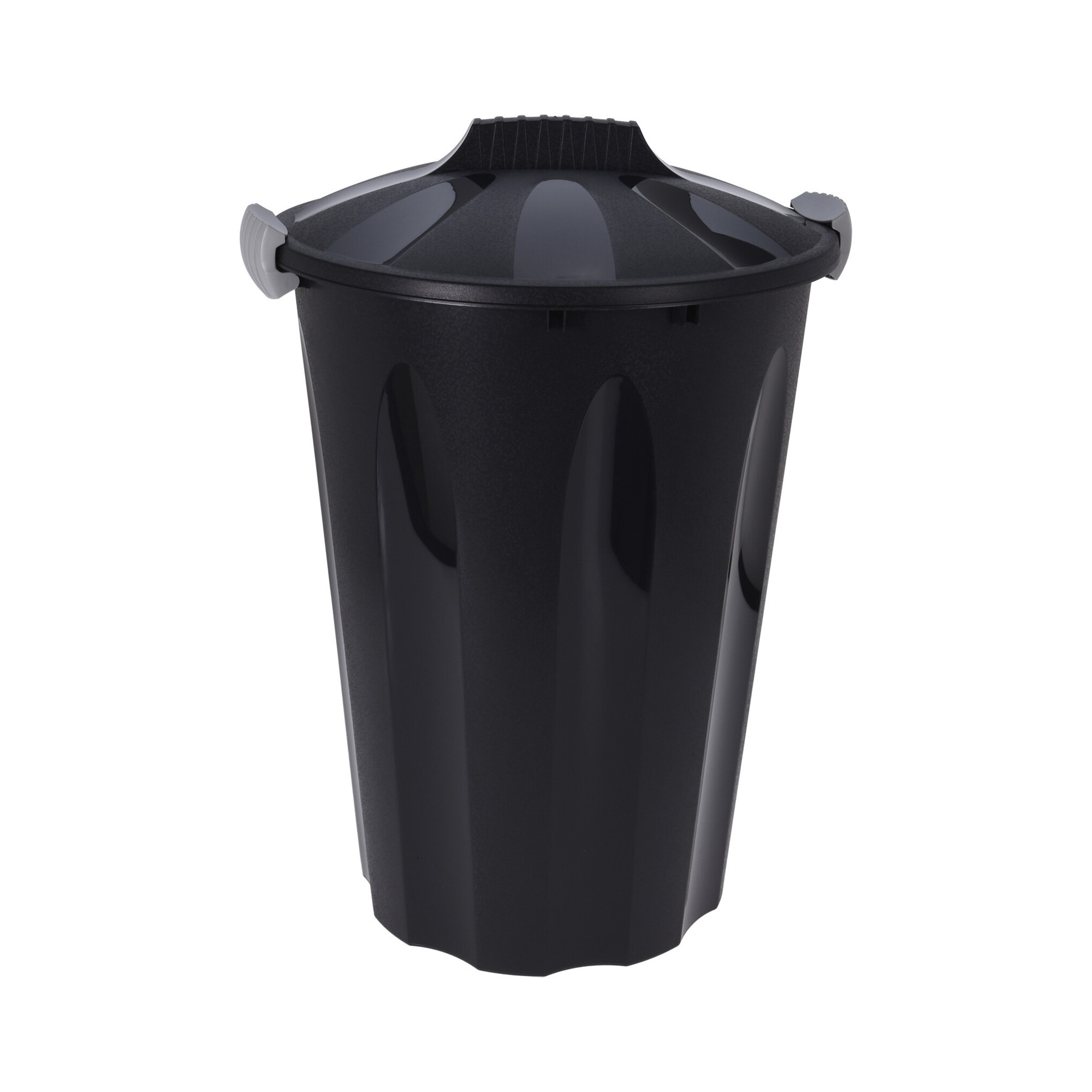 Storage Solutions wasmand met deksel - liter - zwart - kunststof -