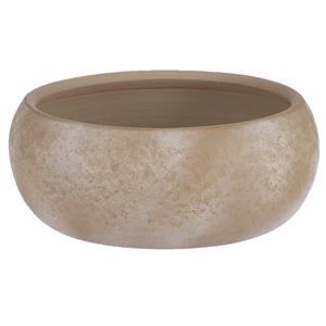 Mica Decorations Bloempot schaal in het mat cream stone keramiek voor kamerplant H12 x D28 cm -