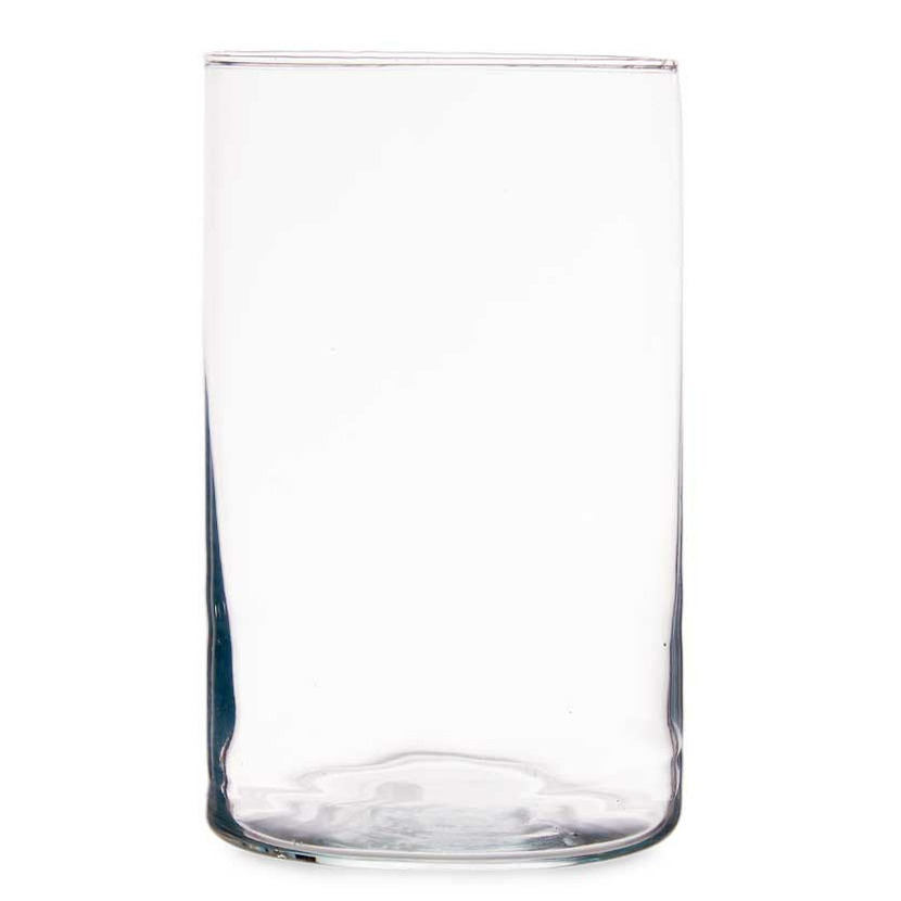 Giftdecor Bloemenvaas - cilinder vorm - transparant glas - 12 x 20 cm -