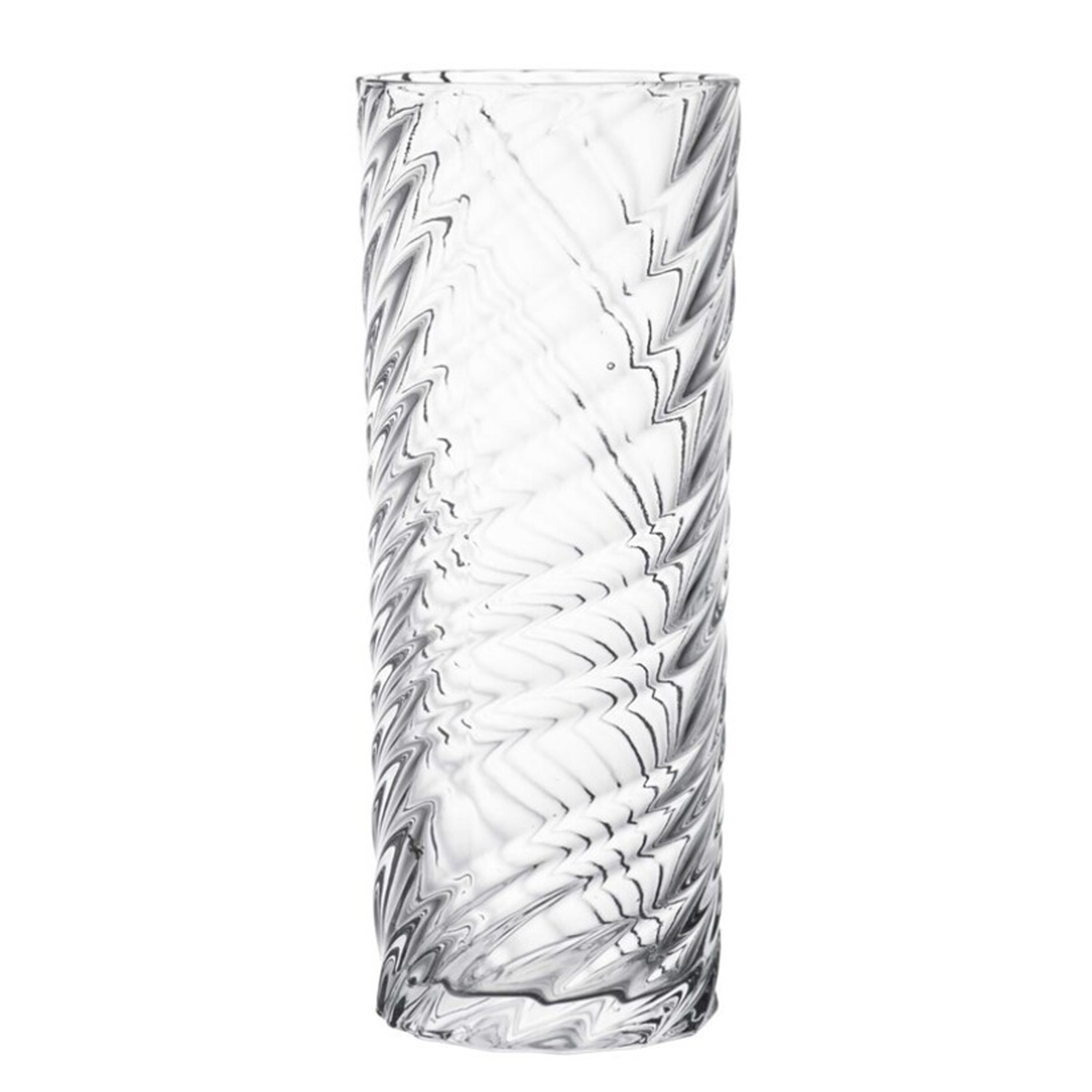 Gerimport Bloemenvaas cilinder - geribbeld glas - D10 x H25 cm -