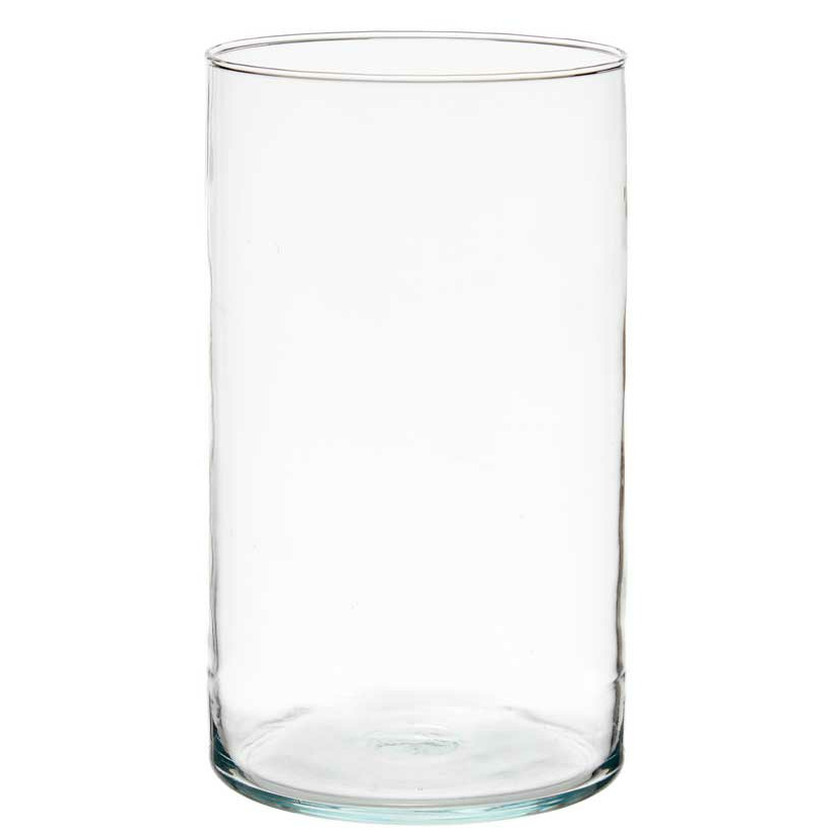 Giftdecor Bloemenvaas - cilinder vorm - transparant glas - 17 x 30 cm -