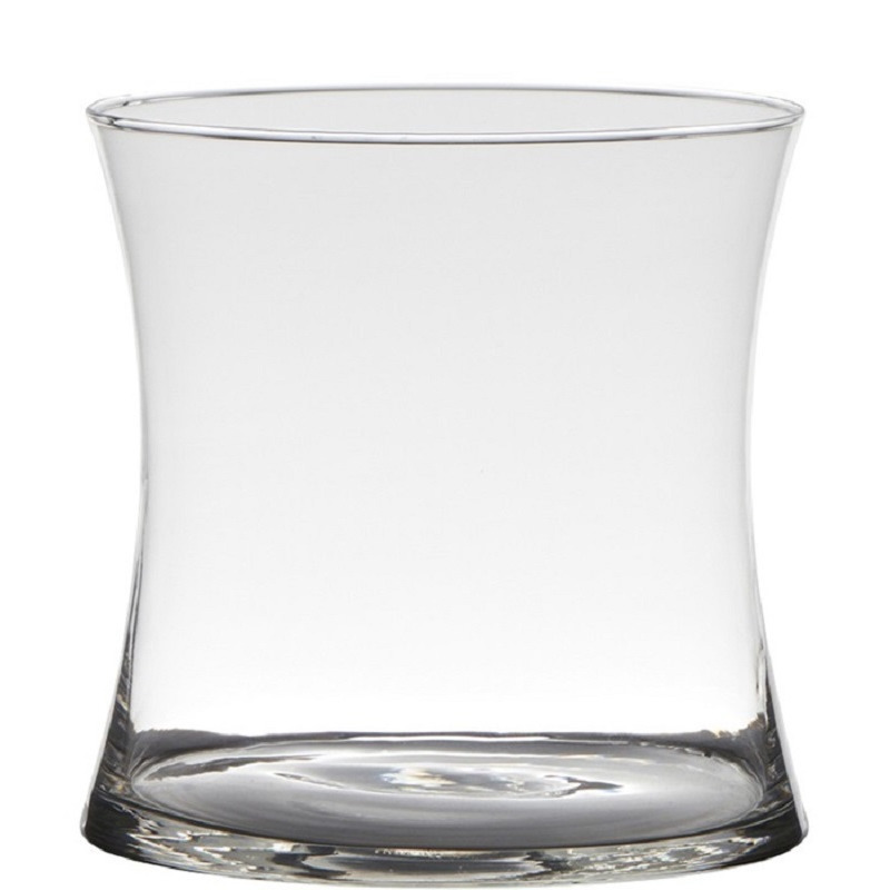 Hakbijl Glass Transparante stijlvolle x-vormige vaas/vazen van glas 15 x 15 cm -