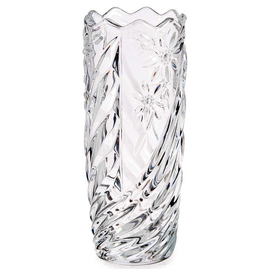 giftdecor Vase aus geschliffenem Glas, 25 cm