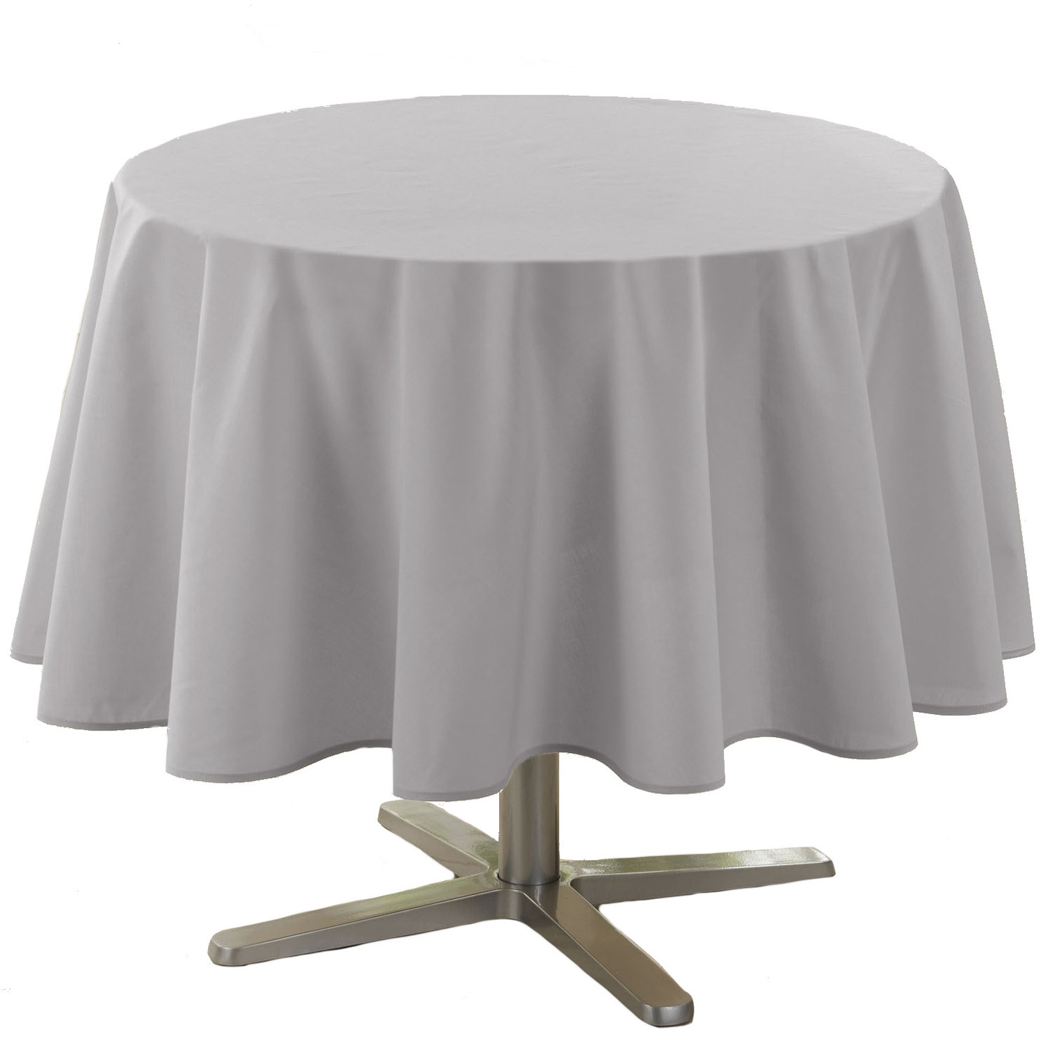 Wicotex Lichtgrijs tafelkleed van polyester rond 180 cm -