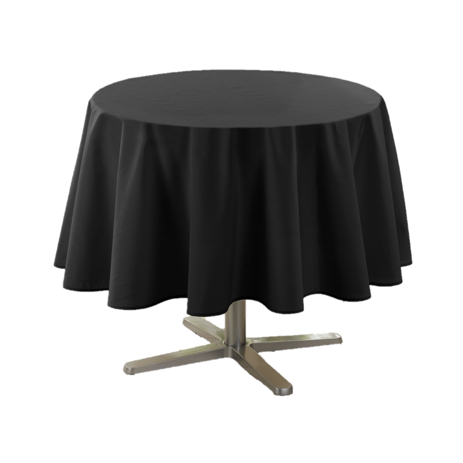 Wicotex Zwart tafelkleed van polyester rond 180 cm -