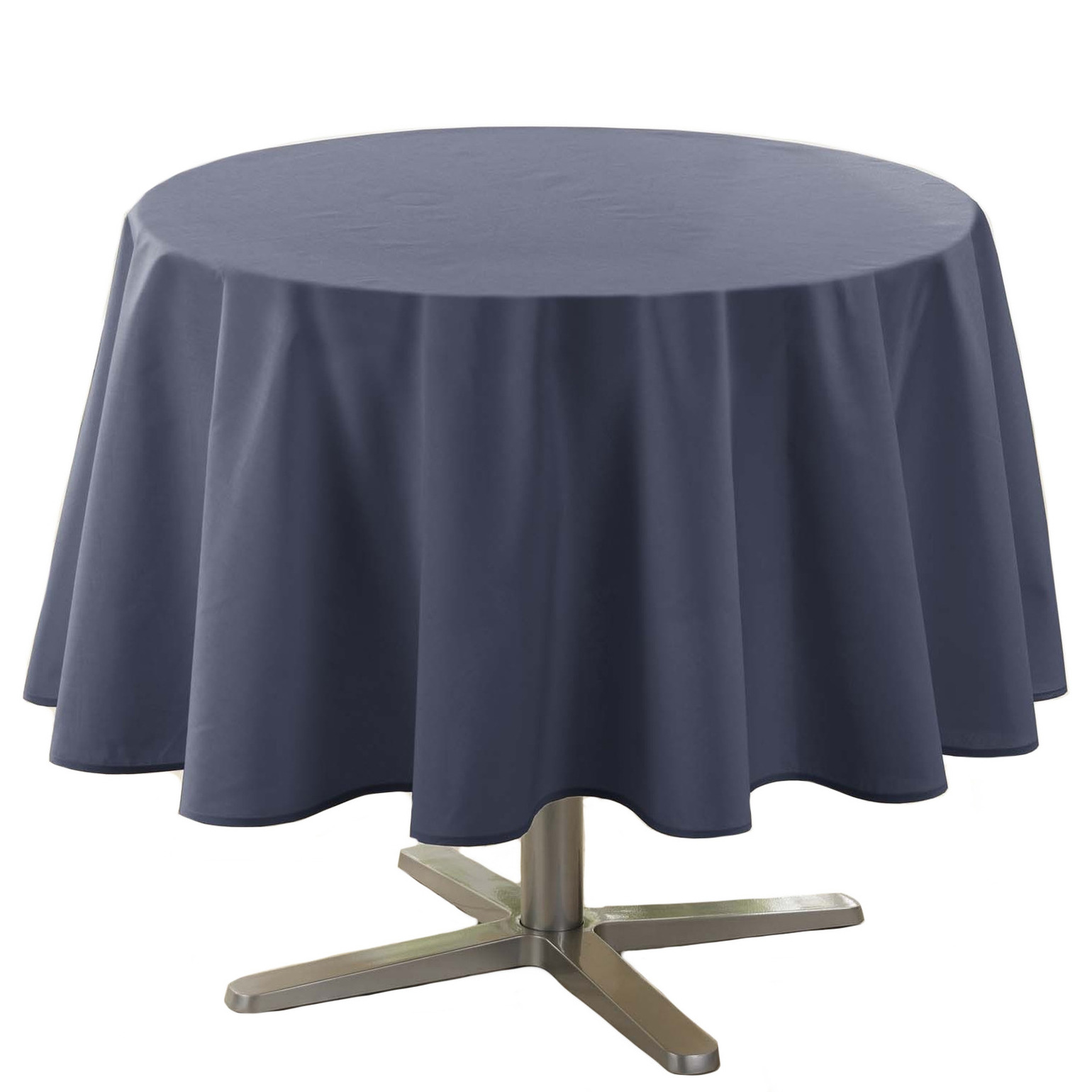 Wicotex Donkerblauw tafelkleed van polyester rond 180 cm -