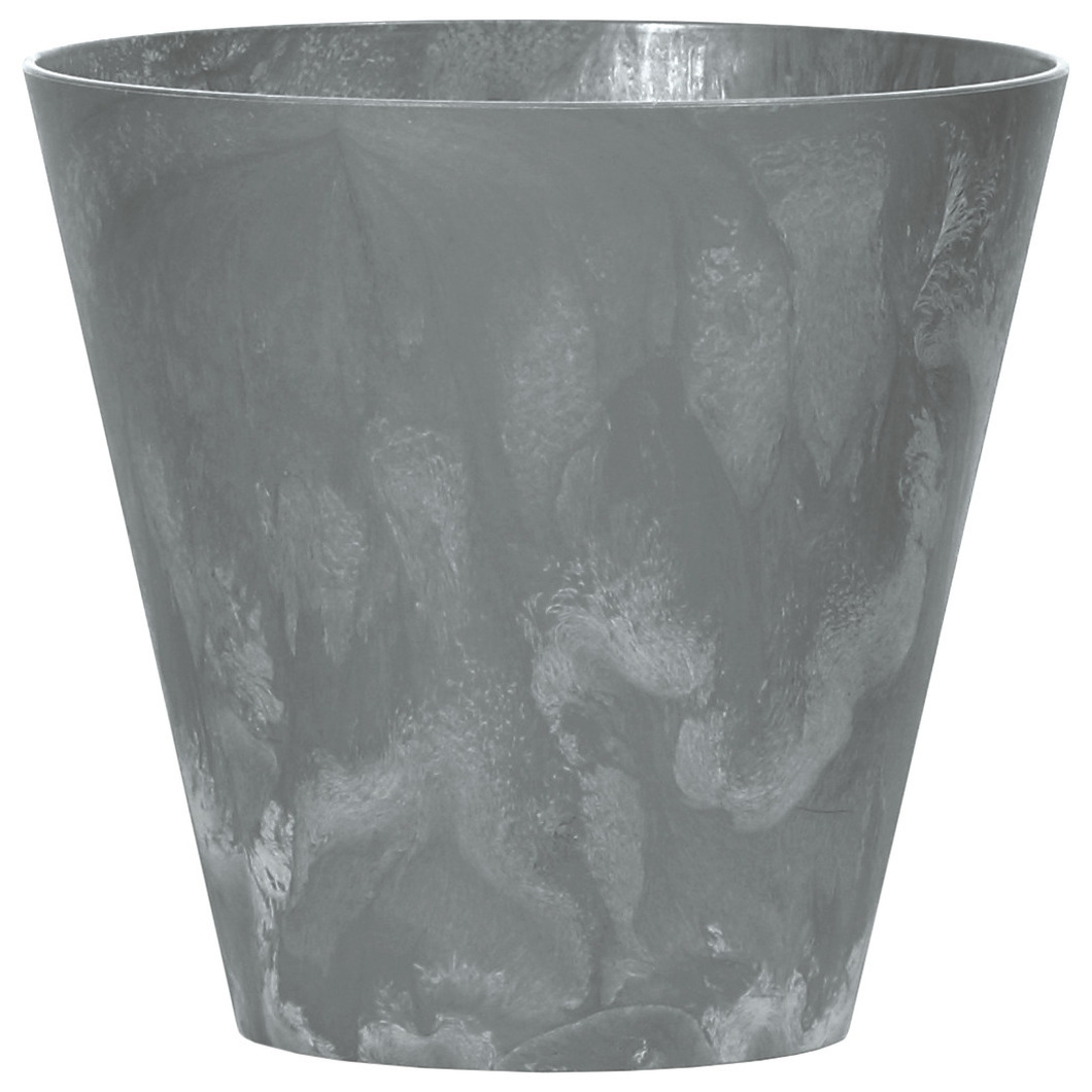 Prosperplast Kunststof bloempot/plantenpot betonlook 25 cm grijs -