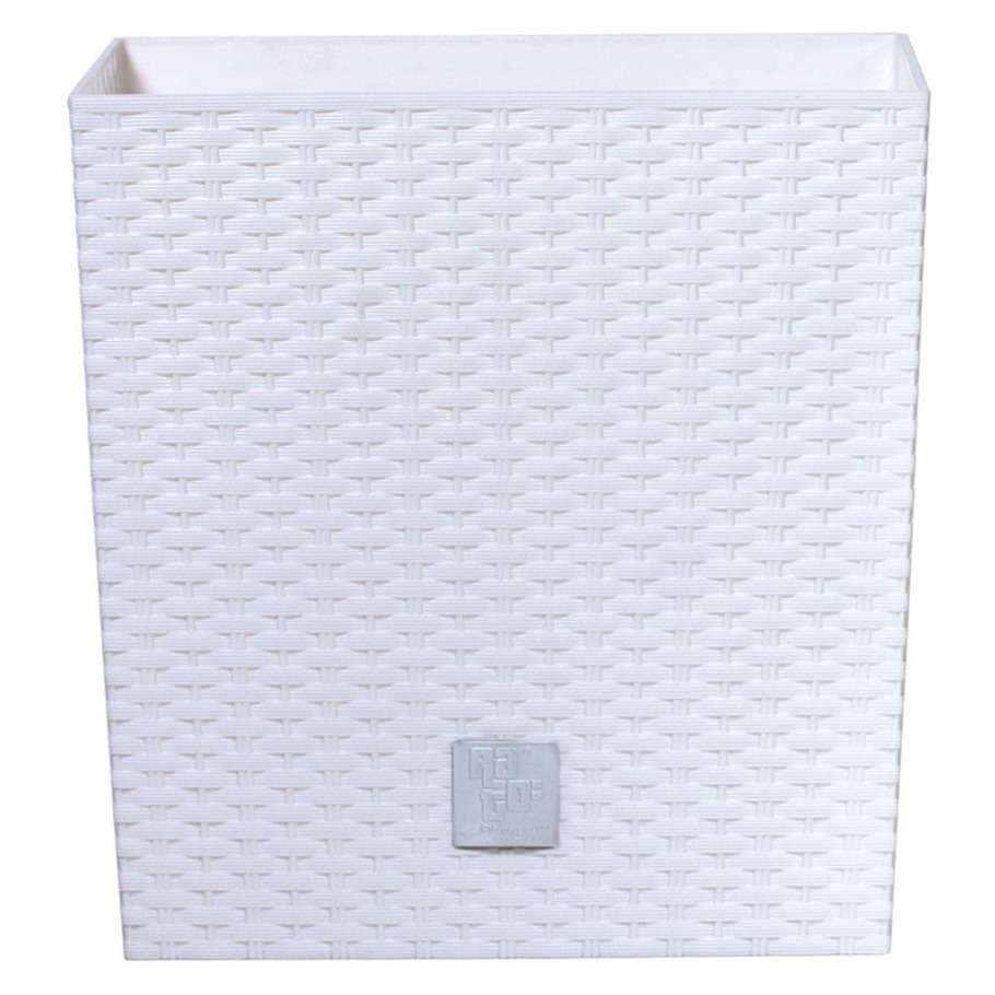 prosperplast Rato-Topf 15,8 Liter mit Pflanzschale in weiß 26,2 x 26,2 x 26,6 cm.