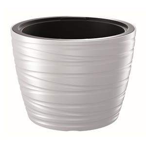 Prosperplast Plantenpot/bloempot Amazing - buiten/binnen - kunststof - wit - D47 x H35 cm -