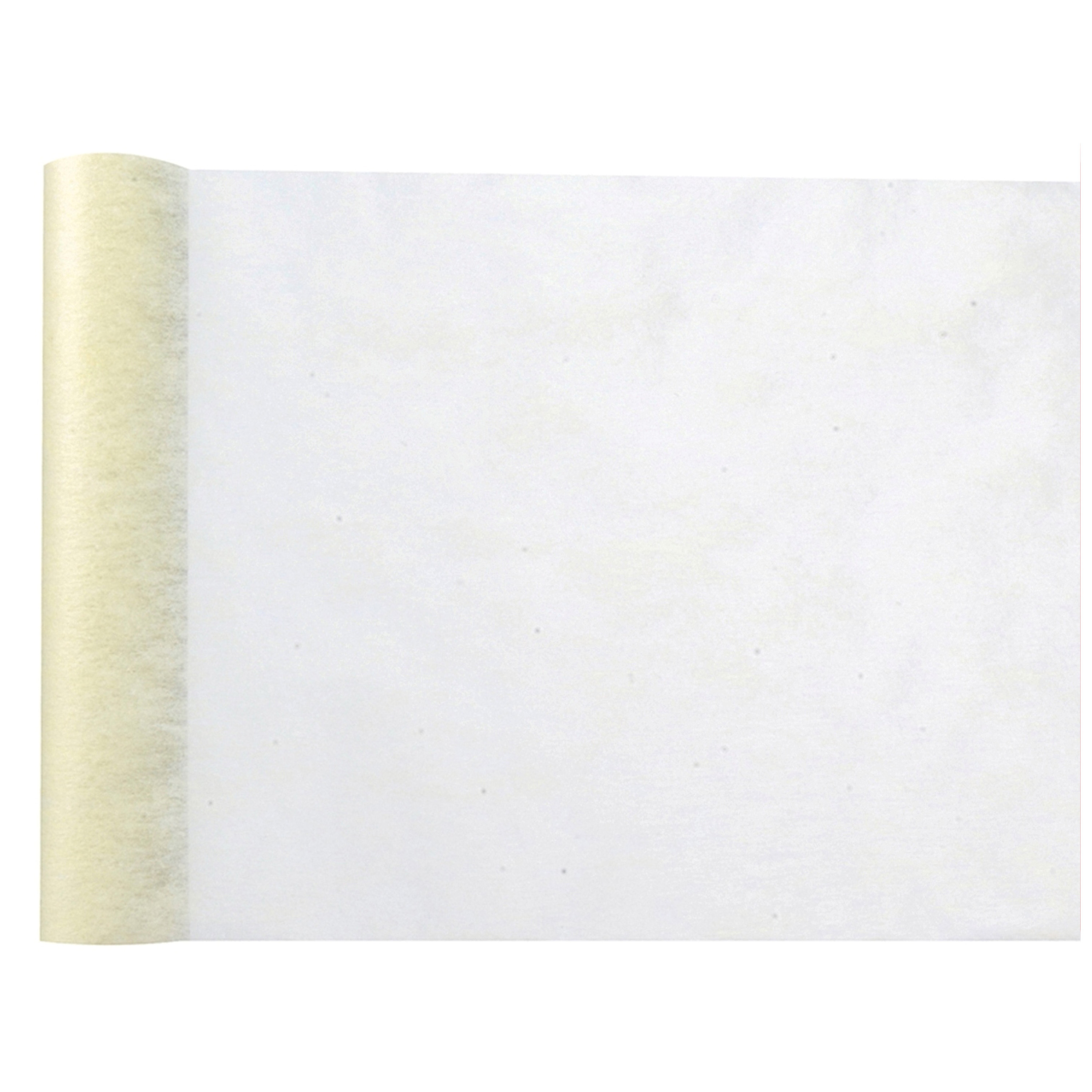 Santex Tafelloper op rol - polyester - ivoor wit - 30 cm x 10 -