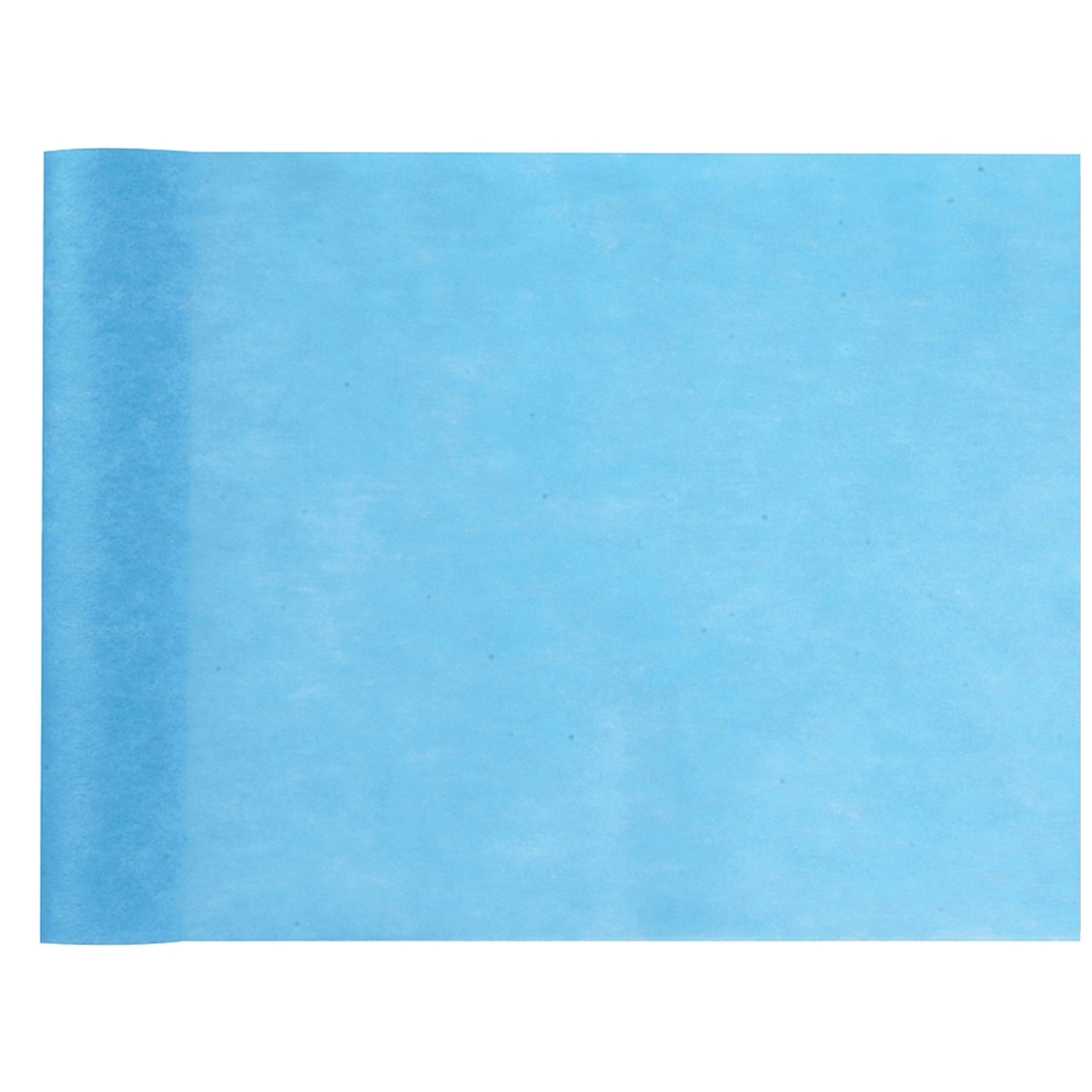 Santex Tafelloper op rol - polyester - turquoise blauw - 30 cm x 10 -