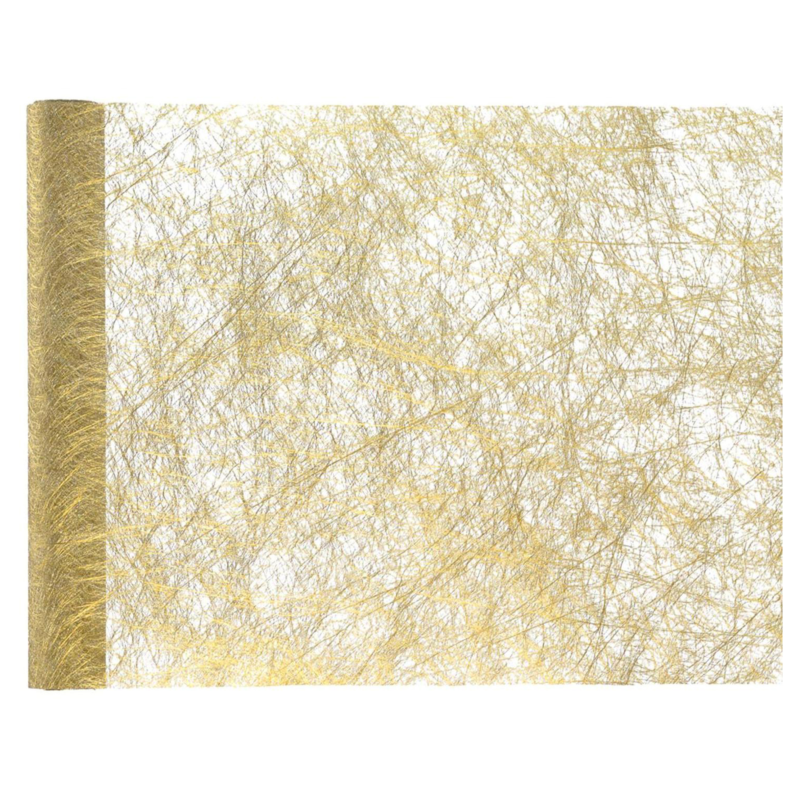 Santex Tafelloper op rol - polyester - metallic goud - 30 x 500 cm -