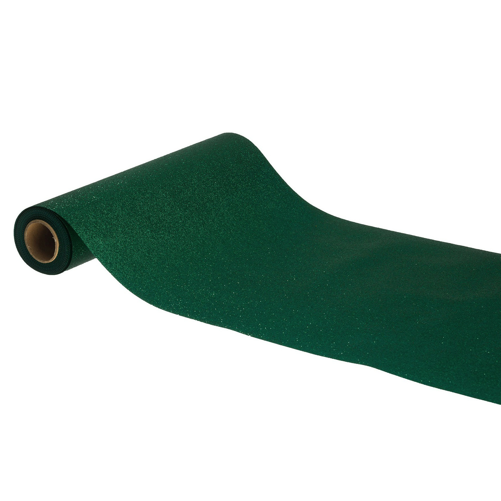 Chaks Tafelloper op rol - donker groene glitter - 30 x 500 cm - polyester -