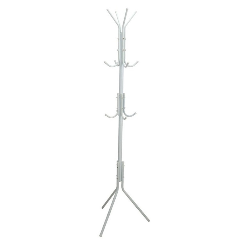 Gerimport  kapstok - wit - metaal - staand - 12 haken op 3 hoogtes - 170 cm -