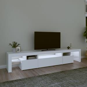 bonnevie TV-Schrank,TV-Möbel mit LED-Leuchten Weiß 215x36,5x40 cm vidaXL