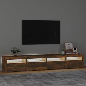 vidaXL Tv-meubel met LED-verlichting 240x35x40 cm gerookt eikenkleurig