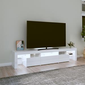 vidaXL Tv-meubel met LED-verlichting 200x36,5x40 cm hoogglans wit