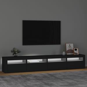 vidaXL TV-Schrank TV-Schrank mit LED-Leuchten Schwarz 240x35x40 cm (1-St)