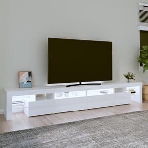 vidaXL Tv-meubel met LED-verlichting 260x36,5x40 cm hoogglans wit