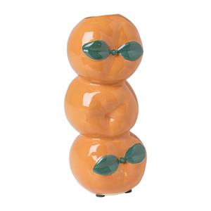 Xenos Vaas sinaasappel - oranje - ø8.5x19.5 cm
