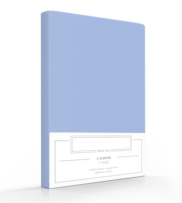 Zavelo Katoen Kussenslopen Basics Blauw (set van 2)-60 x 70 cm (standaard)