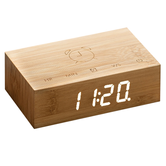 Gingko  Flip Click Clock Natural Bamboo