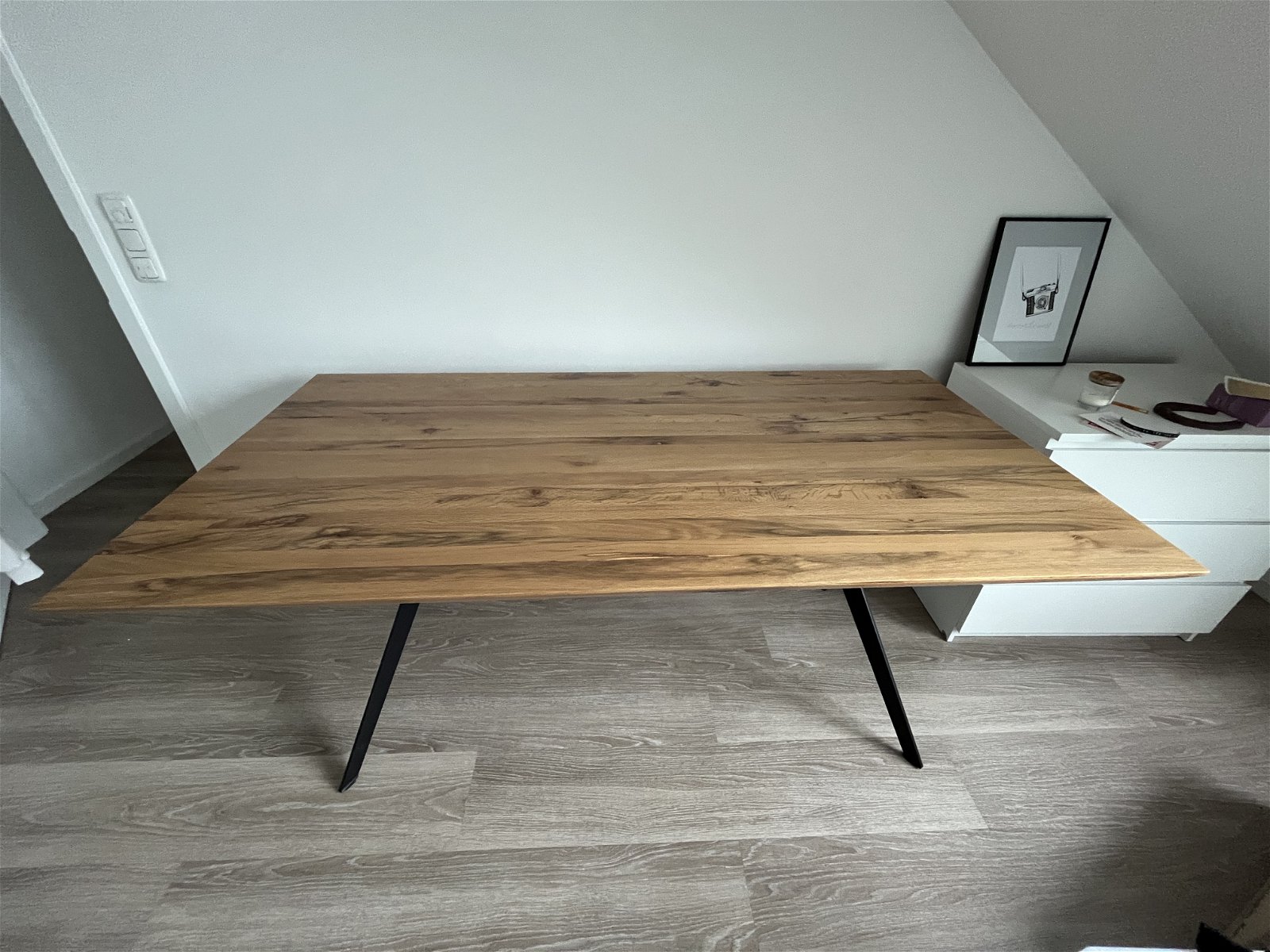 Kare Designer Tisch Downtown in Eiche Wood/Metal - Tweedehands