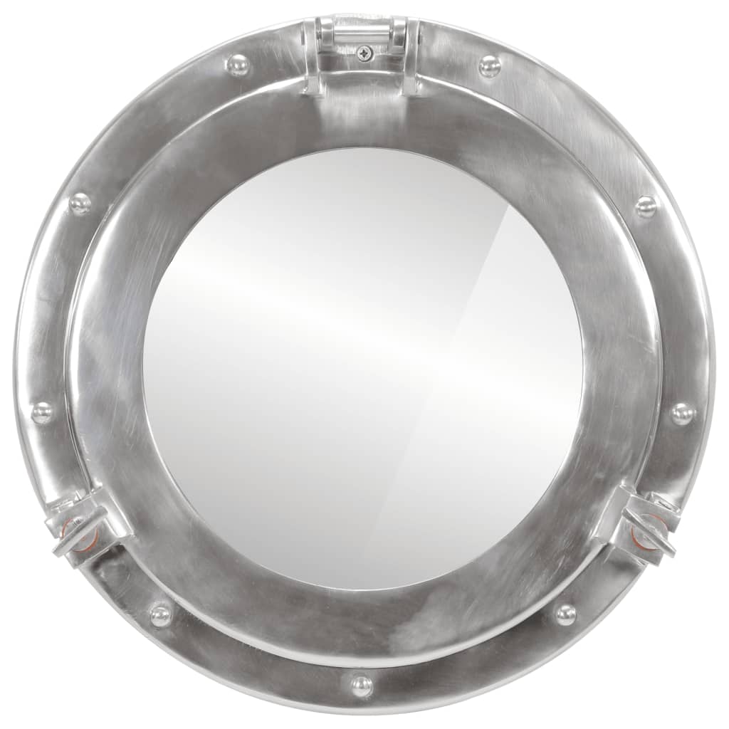 vidaXL Wandspiegel patrijspoort Ø38 cm aluminium en glas