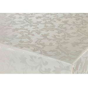 Bellatio Design Tafelzeil/tafelkleed Damast licht beige barok krullen print x 300 cm -