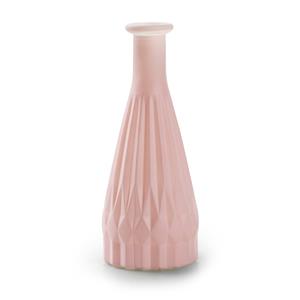 Jodeco Bloemenvaas Patty - mat roze - glas - D8,5 x H21 cm - fles vaas -