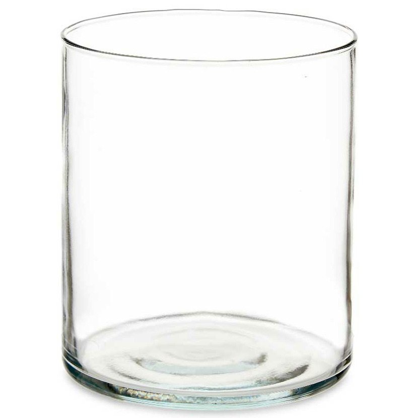 Giftdecor Bloemenvaas - cilinder vorm - transparant glas - 17 x 20 cm -