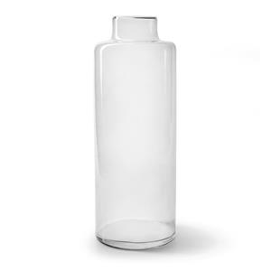 Jodeco Bloemenvaas Willem - helder transparant - glas - D11,5 x H32 cm - fles vorm vaas -