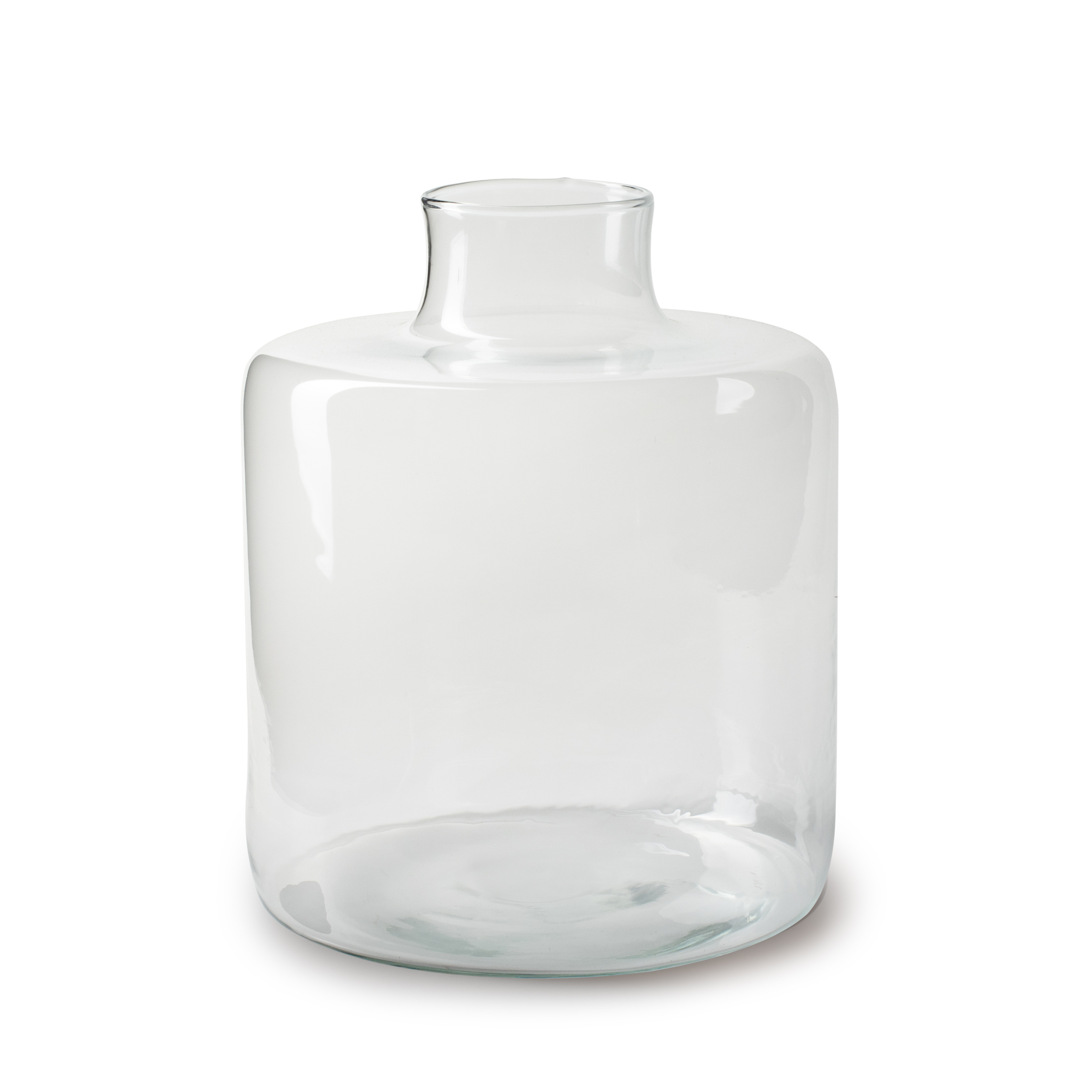 Jodeco Bloemenvaas Willem - helder transparant - glas - D19 x H23 cm - fles vorm vaas -