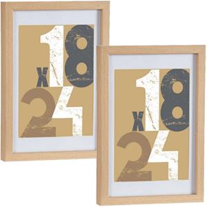 Arte r 2x stuks houten fotolijst bruin geschikt voor een foto van 18 x 24 cm of 21 x 30 cm -