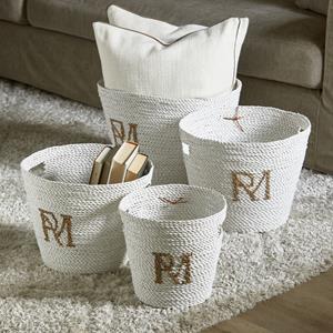 Rivièra Maison Servierschale Korb Set RM Monogram (4er-Set)